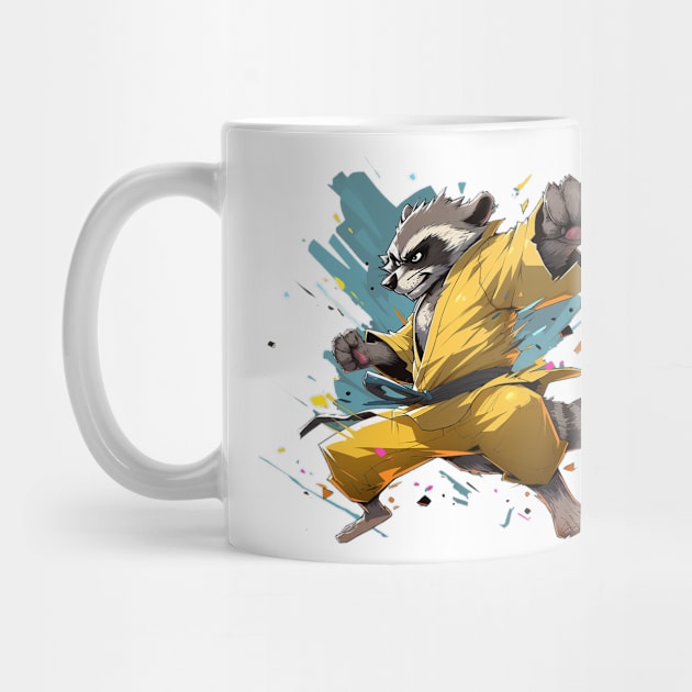 karate raccoon by piratesnow